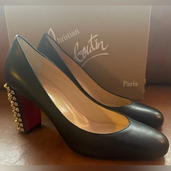 Christian Louboutin Marimalus Nappa Leather Spike Heel Pumps Black EU 39 NIB - Picture 4 of 15